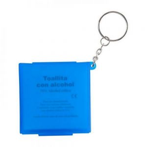 ESTUCHE-LLAVERO CON PADS DE ALCOHOL personalizada